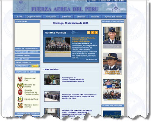 Web de la fuerza aerea peruana