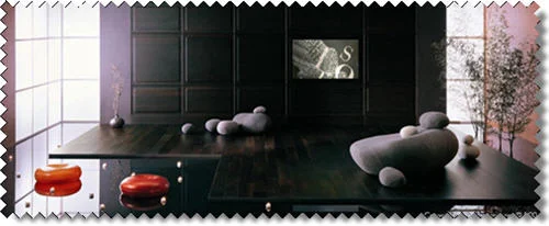 Sala con cojines de piedra