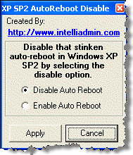 Desactiva el reinicio automatico en windows xp