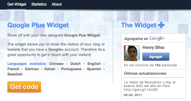 Google+ Widget, muestra un sencillo y atractivo perfil de Google+ en tu web
