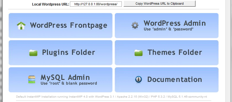 Instalar WordPress en Windows con Instant WordPress