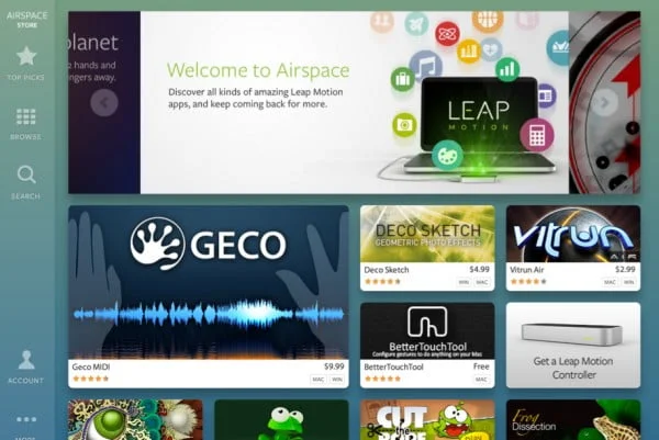 La Airspace Store, la tienda de apps del Leap Motion Controller