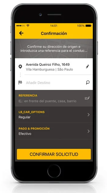 easy taxi confirmación